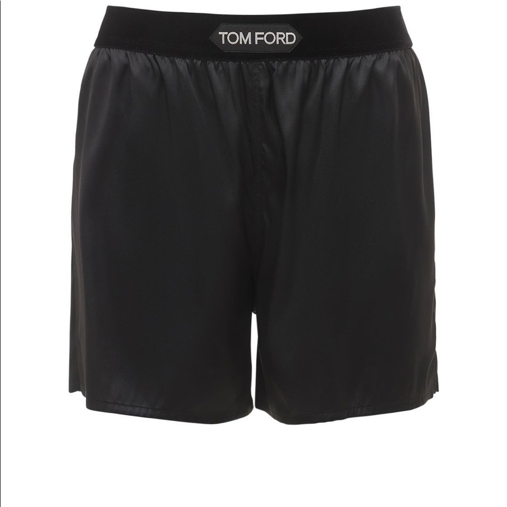 TOM FORD
Stretch-silk satin shorts 
size: L